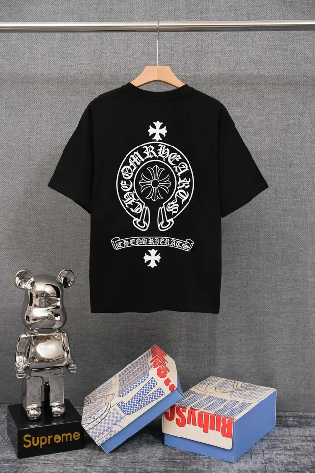 Chrome Hearts ডাবল ক্রস লোগো সাদা টি-শার্ট 2