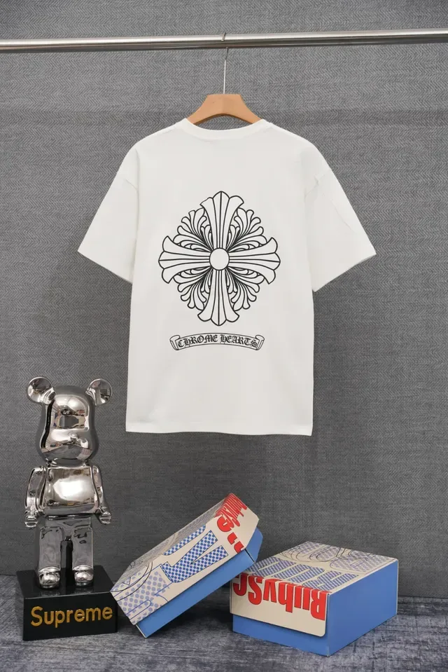 Chrome Hearts Embroidered Logo White Crewneck T-Shirt 4