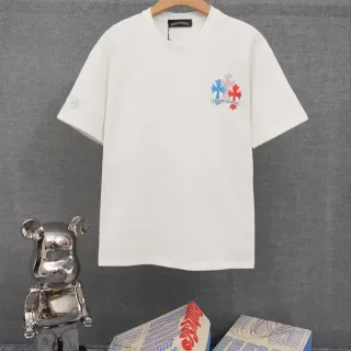 Chrome Hearts Floral Cross Embroidered Graphic T-Shirt