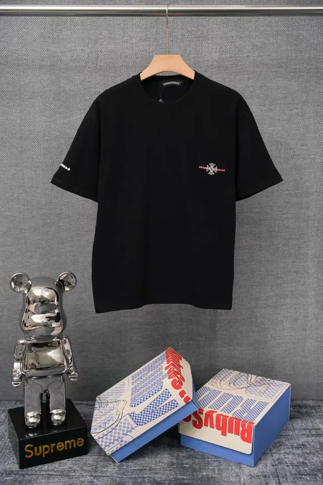 T-shirt Chrome Hearts blanc à poche et logo brodé 3