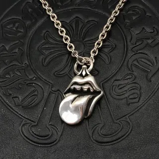 Chrome Hearts Rolling Stones जीभ पेंडेंट नेकलेस