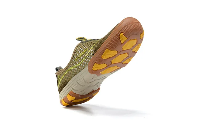 Columbia Chaussure de bateau grise et jaune en maille slip-on pour eau 11