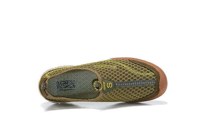 Columbia Chaussure de bateau grise et jaune en maille slip-on pour eau 12