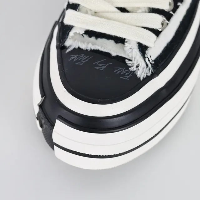 Converse Zapatillas Lifestyle Negro Blanco Borde Deshilachado Lona Suela Media Capa 5