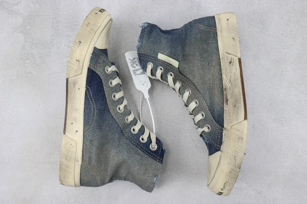 Converse Tênis Lifestyle Azul Bege com parte superior de denim high top 2
