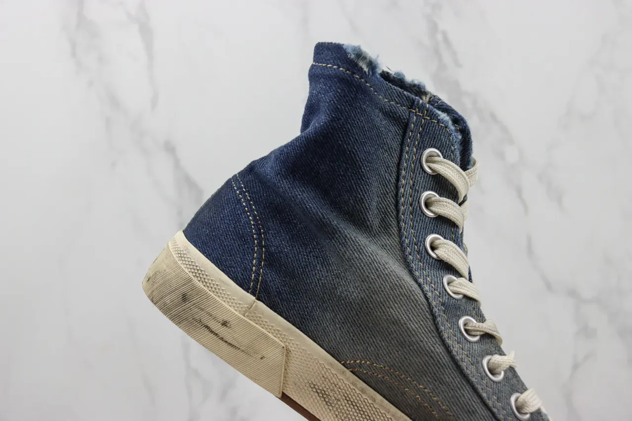 Converse Tênis Lifestyle Azul Bege com parte superior de denim high top 5