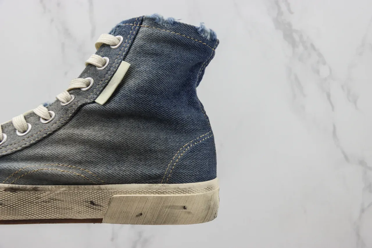 Converse Tênis Lifestyle Azul Bege com parte superior de denim high top 7