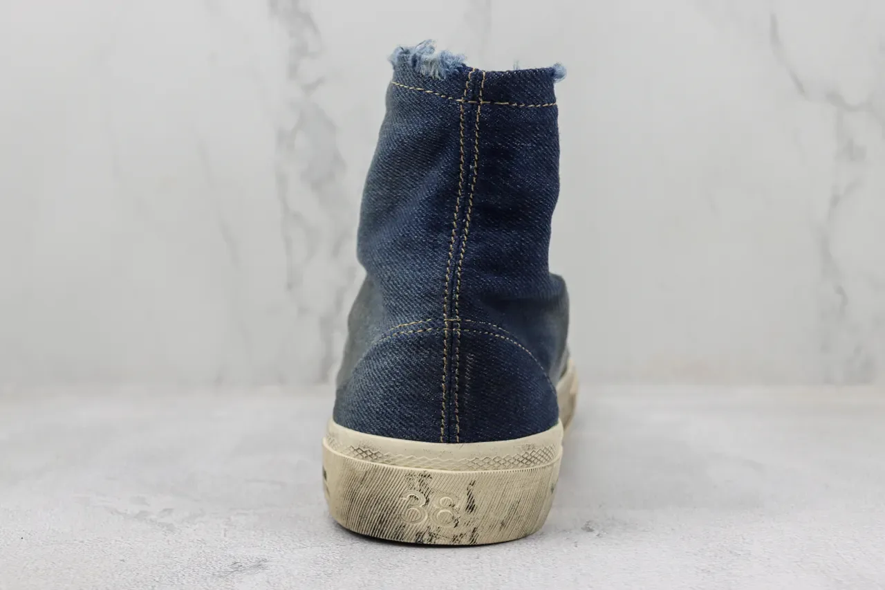 Converse Tênis Lifestyle Azul Bege com parte superior de denim high top 9