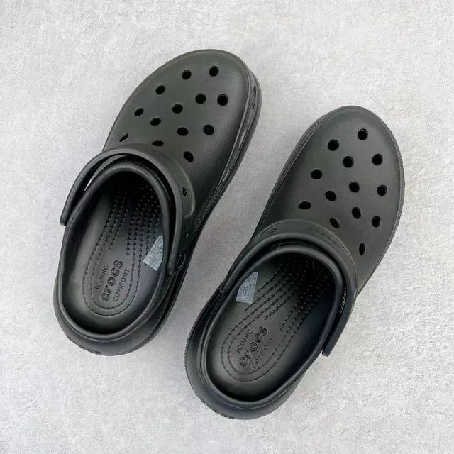 Crocs Echo Clog Preto Plataforma Espuma Moldada 7