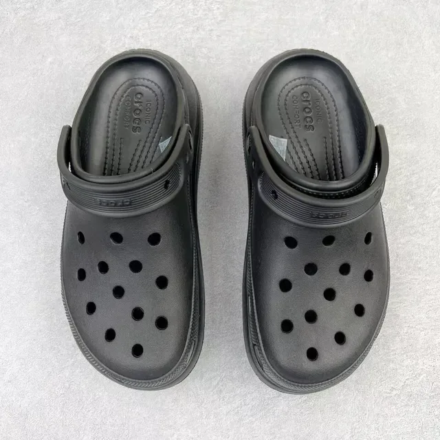 Crocs Echo Clog Preto Plataforma Espuma Moldada 8