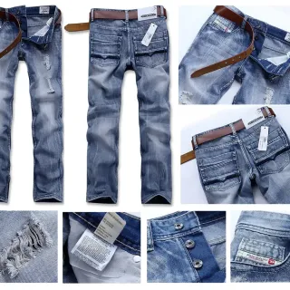 Diesel Distressed Medium-Wash Slim-Fit Jeans
