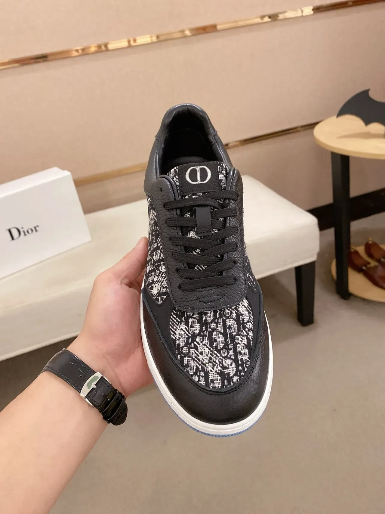 Dior B-Series Black and White Jacquard Lifestyle Sneakers 6
