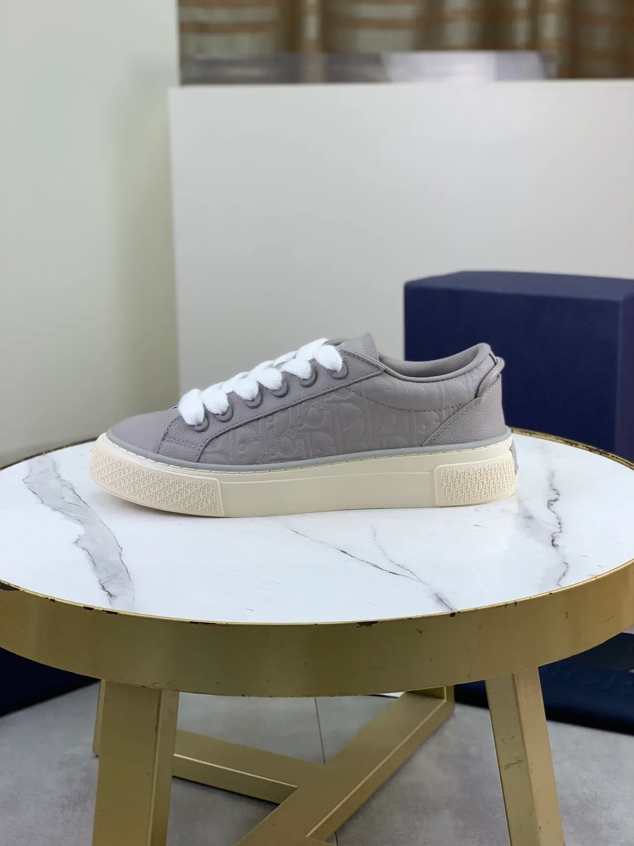 Tênis lifestyle Dior B23 cinza embossed oblique 5
