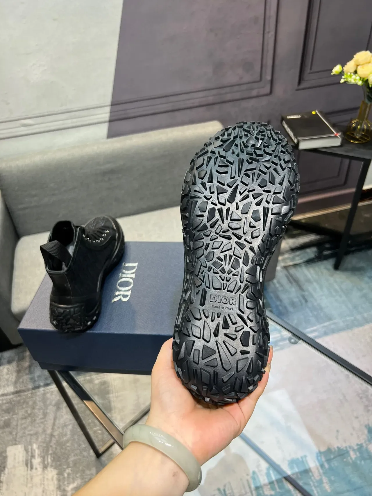 Dior B23 Monogram Noir High-Top Lifestyle Sneakers 7