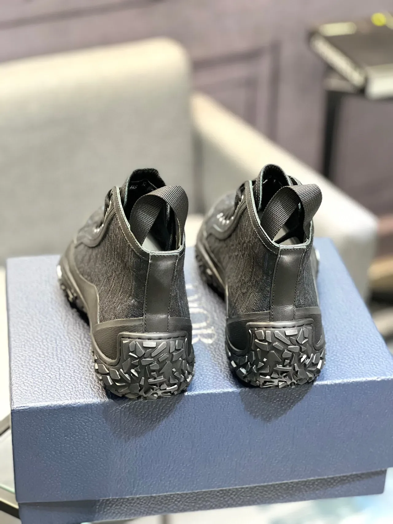 Dior B23 Monogram Noir High-Top Lifestyle Sneakers 8