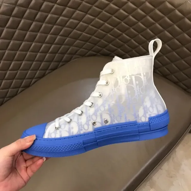 Dior B23 Monogram Translucent White and Blue Lifestyle Sneakers 5