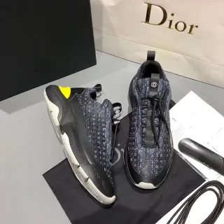 Dior B23 Oblique Monogram काला सफेद पीला लाइफस्टाइल स्नीकर
