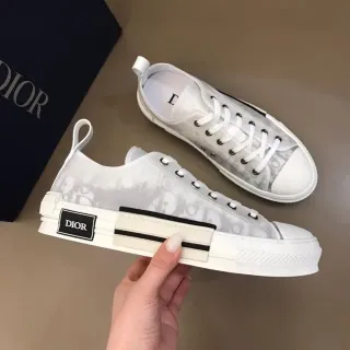 Dior B23 স্বচ্ছ অবলিক-প্রিন্ট সাদা লাইফস্টাইল স্নিকার