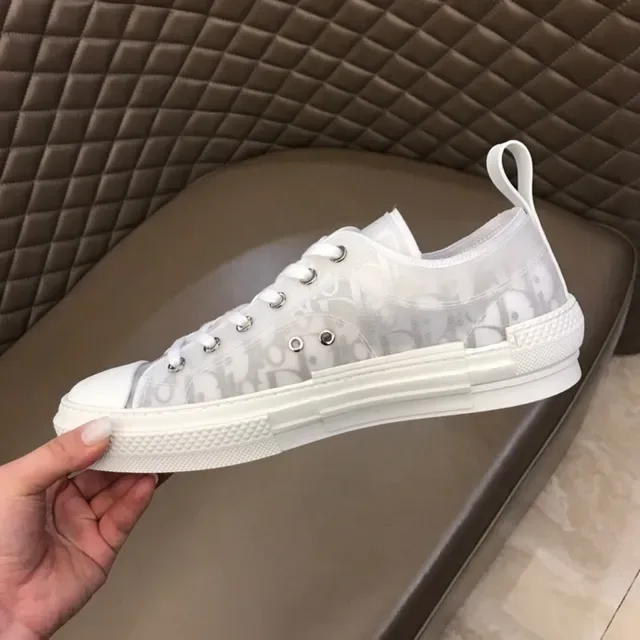 Dior B23 Sneakers lifestyle transparents à motif oblique blancs 3