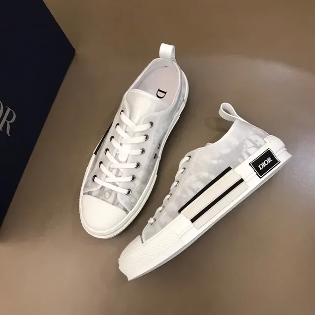 Dior B23 Sneakers lifestyle transparents à motif oblique blancs 5
