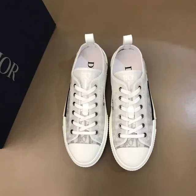 Dior B23 Sneakers lifestyle transparents à motif oblique blancs 6