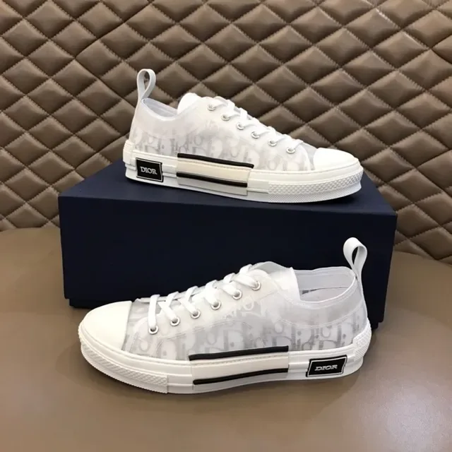 Dior B23 Sneakers lifestyle transparents à motif oblique blancs 7
