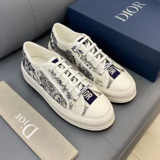 Dior B23 Blanc Navy Toile De Jouy Print Empeigne Toile Lifestyle Sneakers