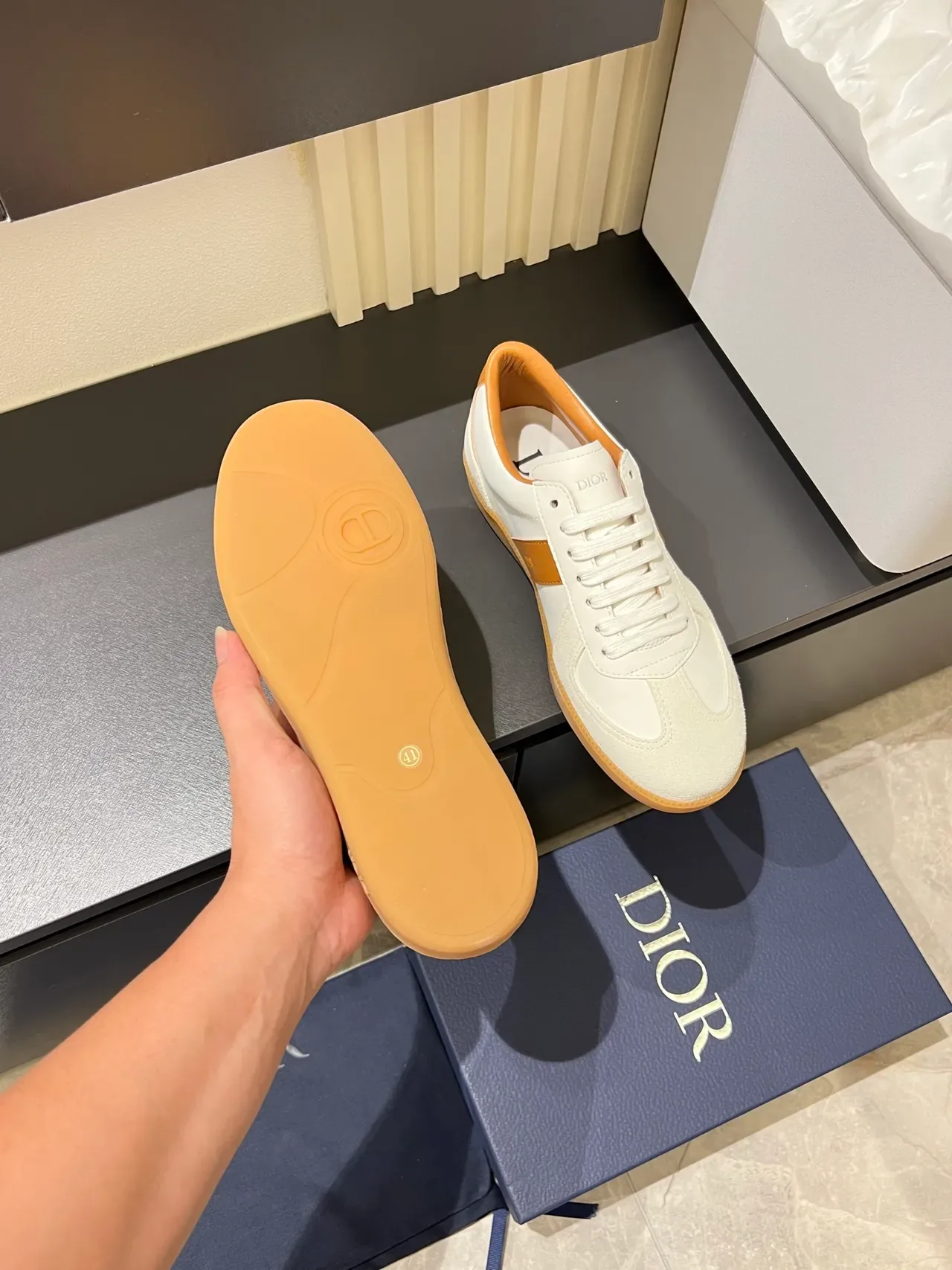 Dior B27 White and Tan Lifestyle Sneakers 3