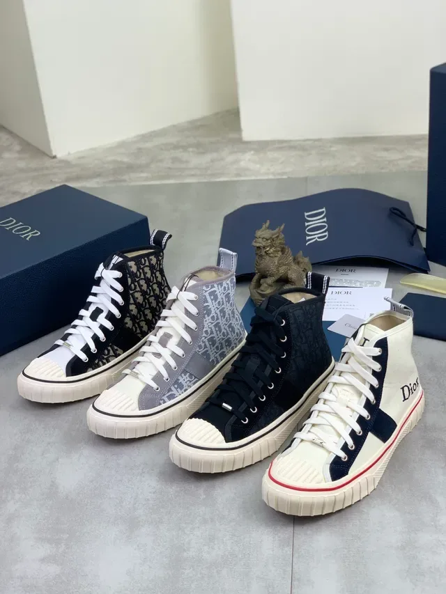 Dior কালো বেইজ হাই টপ ওব্লিক মনোগ্রাম ক্যানভাস লাইফস্টাইল স্নিকার 2