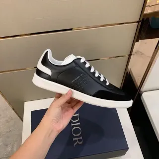 Dior কালো সাদা লো-টপ পারফোরেটেড সাইড প্যানেল লাইফস্টাইল স্নিকার্স
