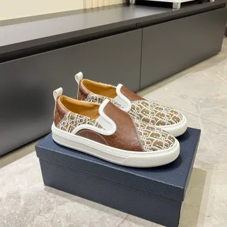 Dior Marron Beige à Enfiler Monogrammé Textile Lifestyle Sneakers