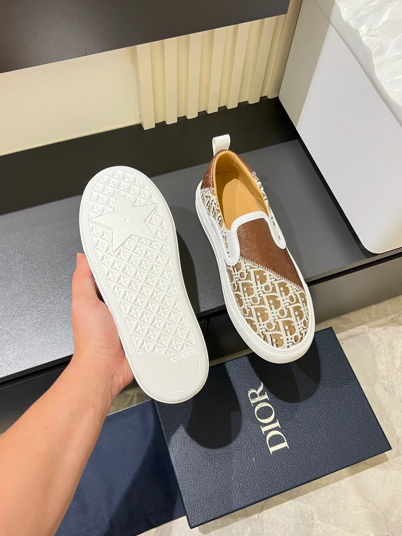 Dior Marron Beige à Enfiler Monogrammé Textile Lifestyle Sneakers 3