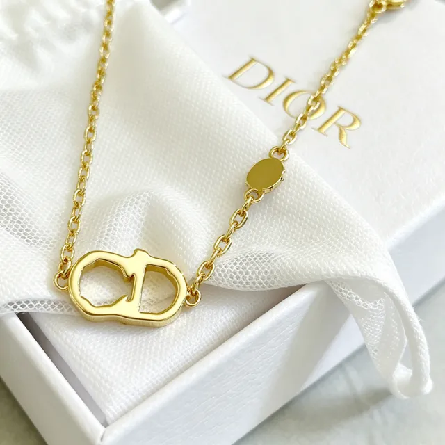Dior CD Icon or rouge chaîne entrelacé logo pendentif bracelet 3