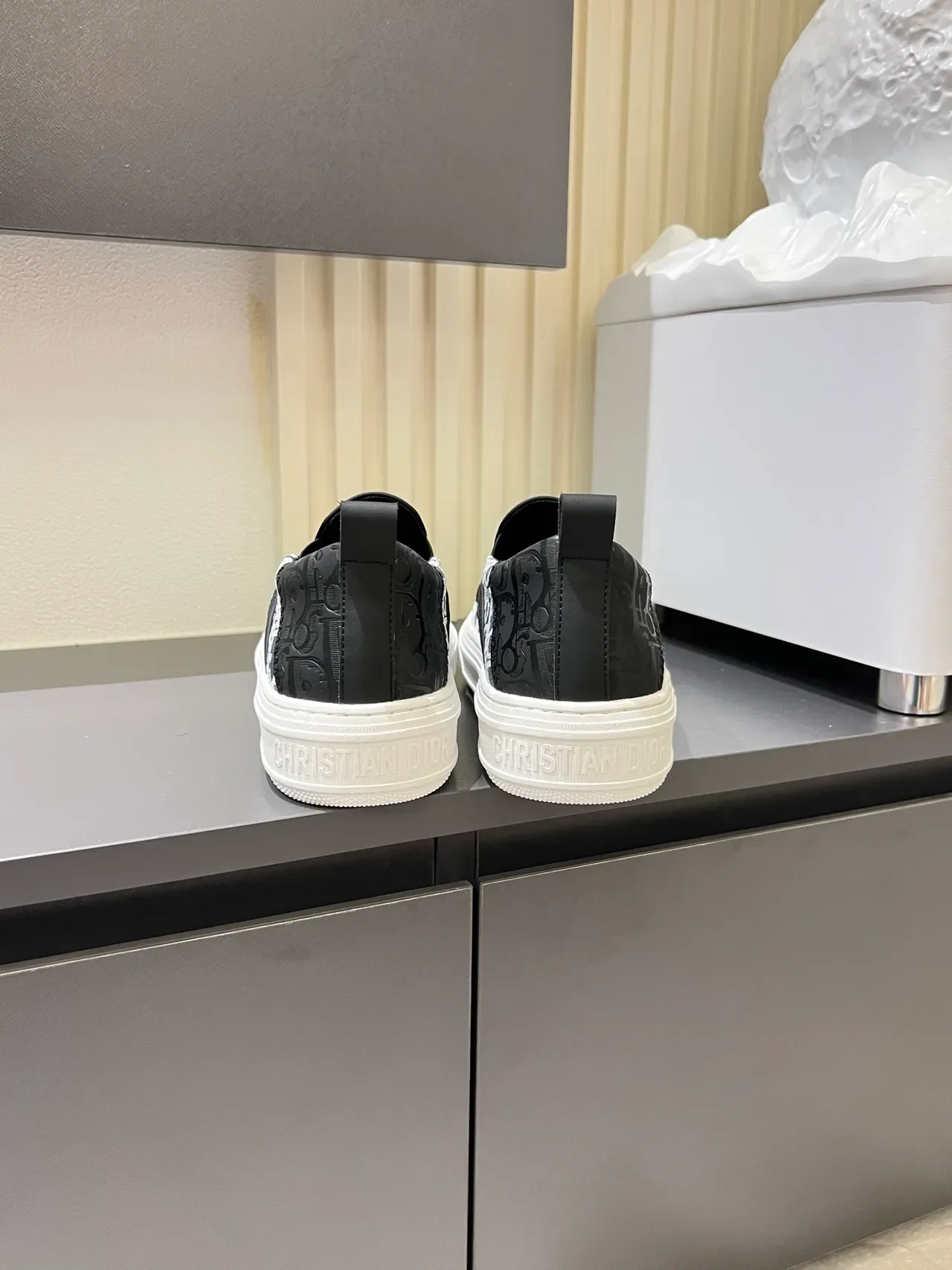 Dior 海军蓝黑色低帮印花生活休闲鞋 2