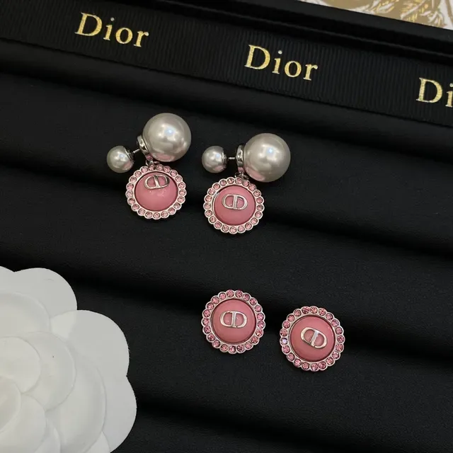 Dior Pink Silver Circular Enamel Pendant Crystal-Encrusted Bezel Necklace 7