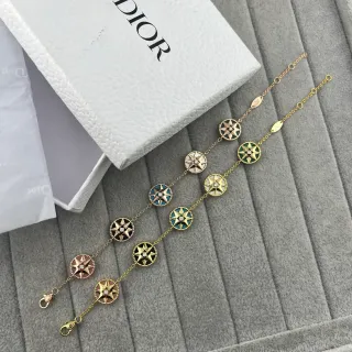 Dior Rose des Vents Enamel Star Charm Bracelet