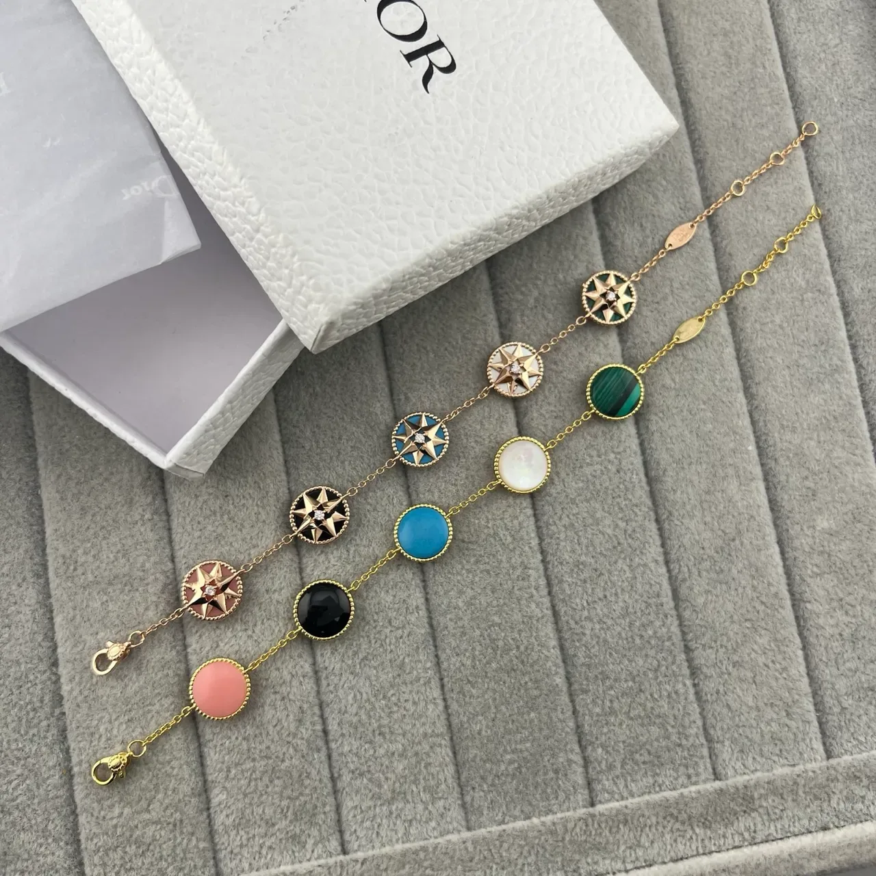 Dior Rose des Vents Enamel Star Charm Bracelet 5