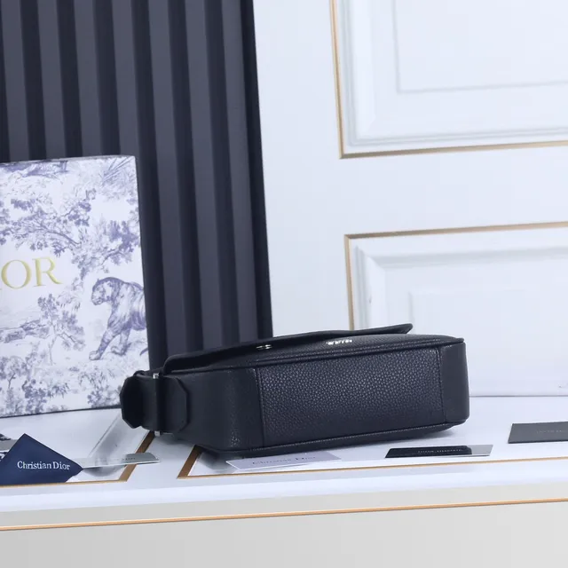 Dior Bolso de Silla Negro Cuero Granulado Bolso Cruzado 4