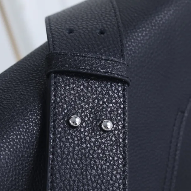 Dior Bolso de Silla Negro Cuero Granulado Bolso Cruzado 5