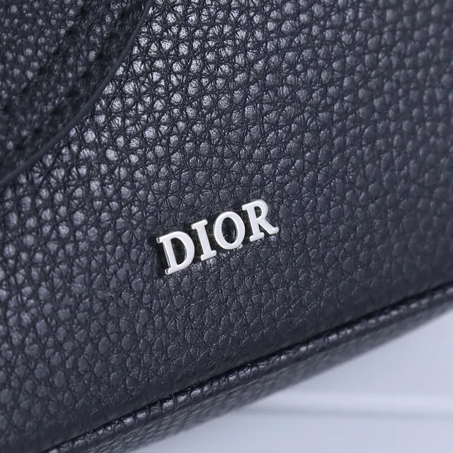 Dior Bolso de Silla Negro Cuero Granulado Bolso Cruzado 8