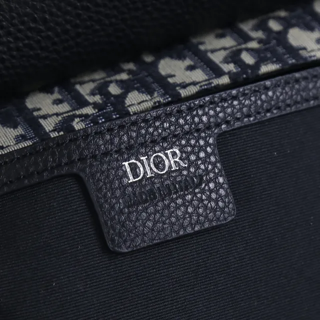 Dior Saddle 黑色 米色 不对称 翻盖 压纹皮革 马鞍包 2