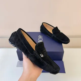 Dior Saddle Loafer 黑色米色麂皮上层 Moccasin-Stitched Vamp Loafer