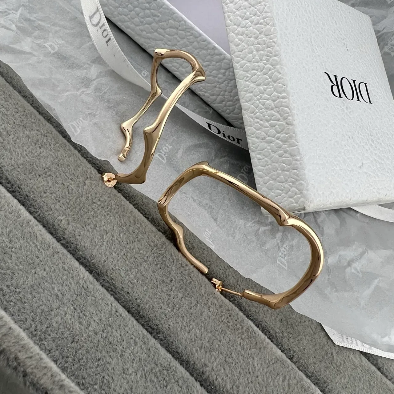 Dior Silver Gold Sculptural Organic Branch-Like Bracelet 5