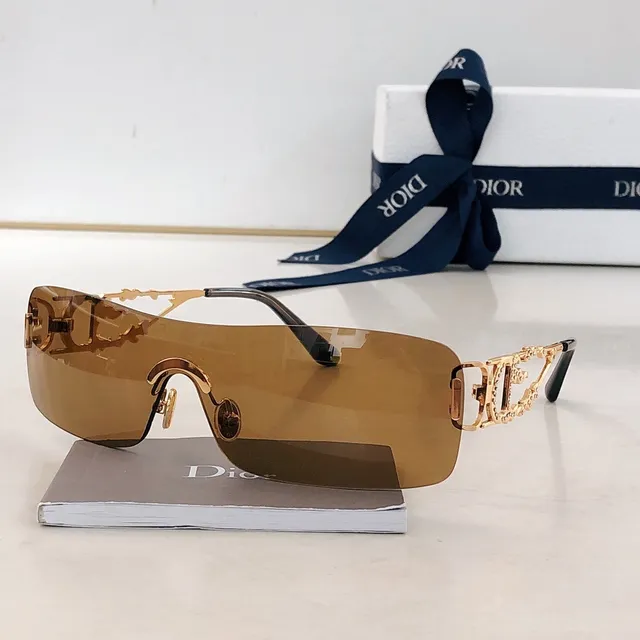 Dior Silver Transparent Rimless Shield Mirrored Lens Sunglasses 3