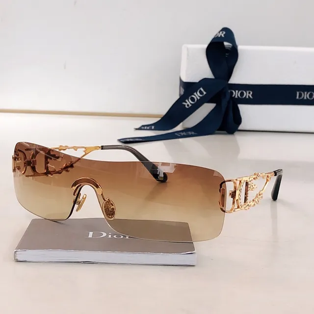 Dior Silver Transparent Rimless Shield Mirrored Lens Sunglasses 4