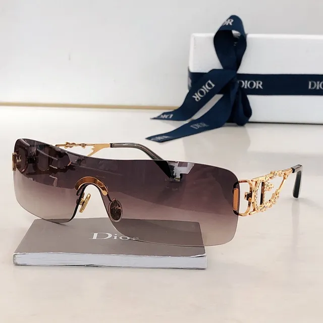 Dior Silver Transparent Rimless Shield Mirrored Lens Sunglasses 7