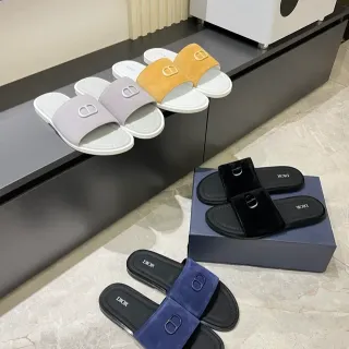 Dior Slide Zapatillas de Ante Correa Logo
