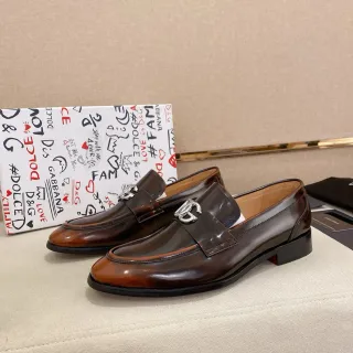 Dolce & Gabbana Portofino mocassins de couro marrom bicolor