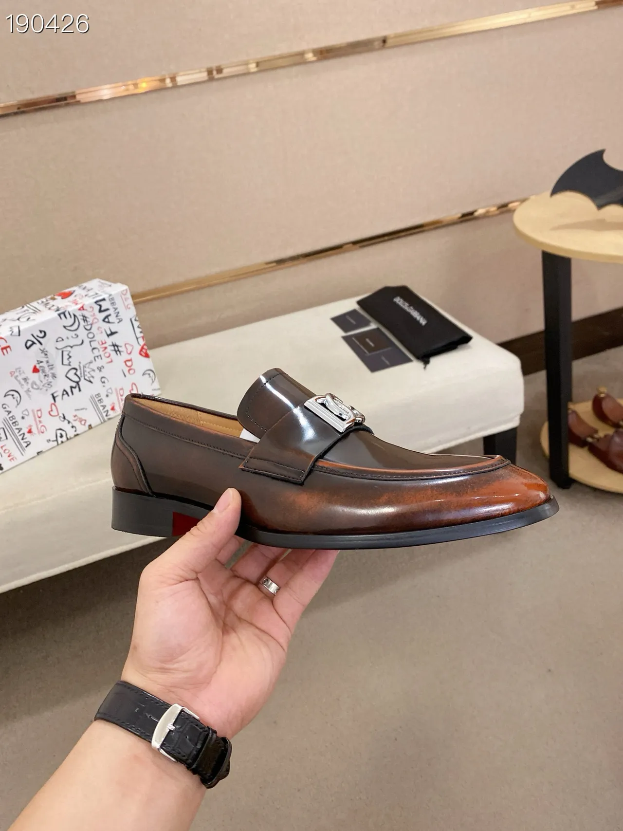 Dolce & Gabbana Portofino Two-Tone Brown Leather Loafers 5