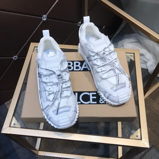 Dolce & Gabbana White Gray Layered Cage Overlay Transparent Mesh Panels Lifestyle Sneakers 2